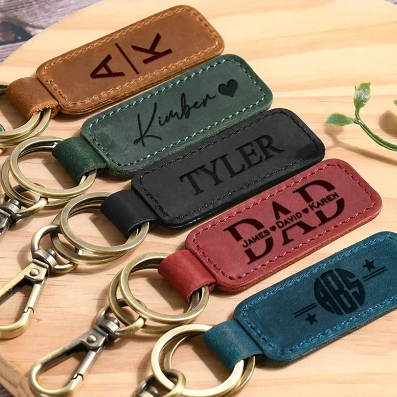 Initial Ring Custom - Кожаный брелок с лазерным логотипом и