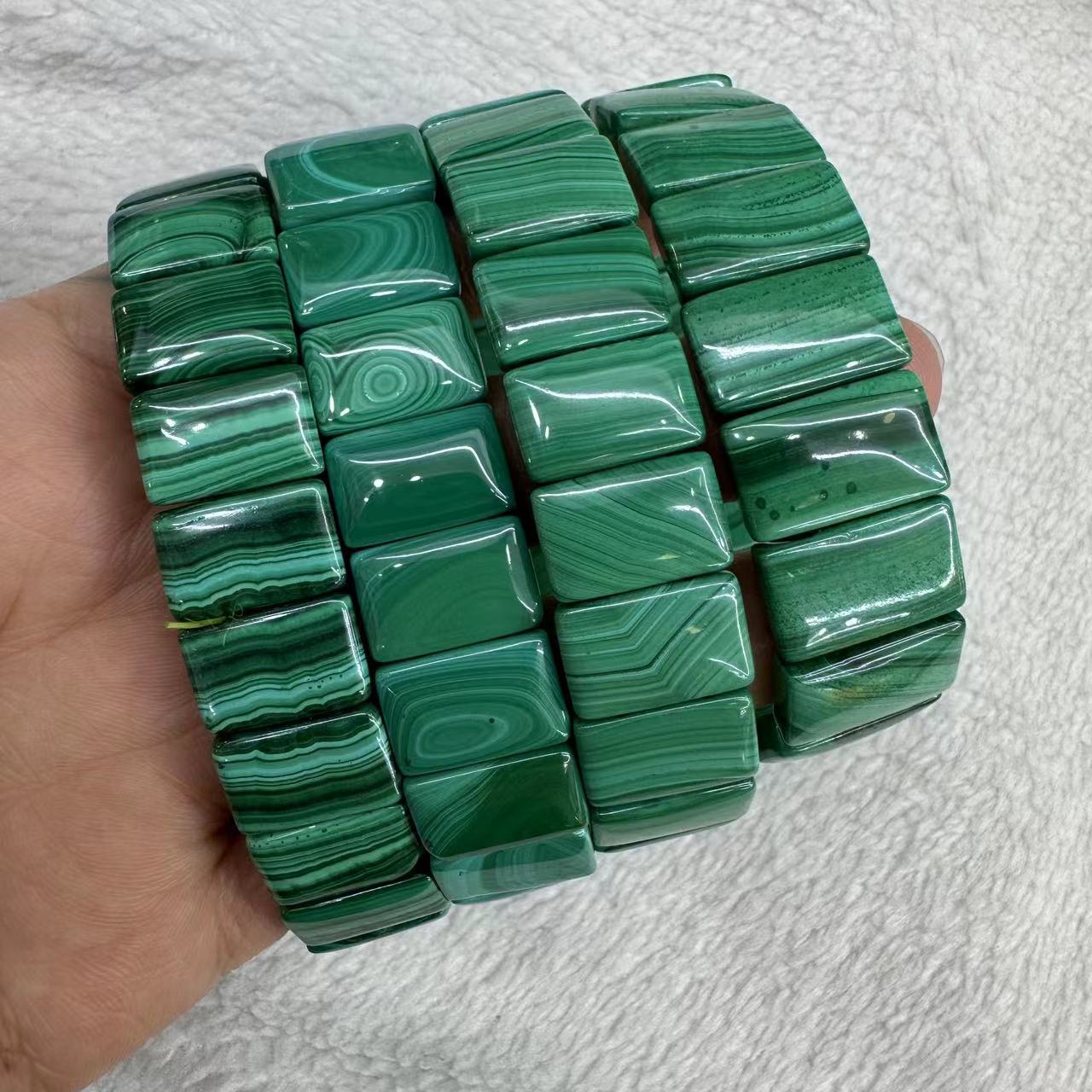 Coordinates Bracelet - Натуральный Зеленый Малахит хризоколла, браслет 10*14