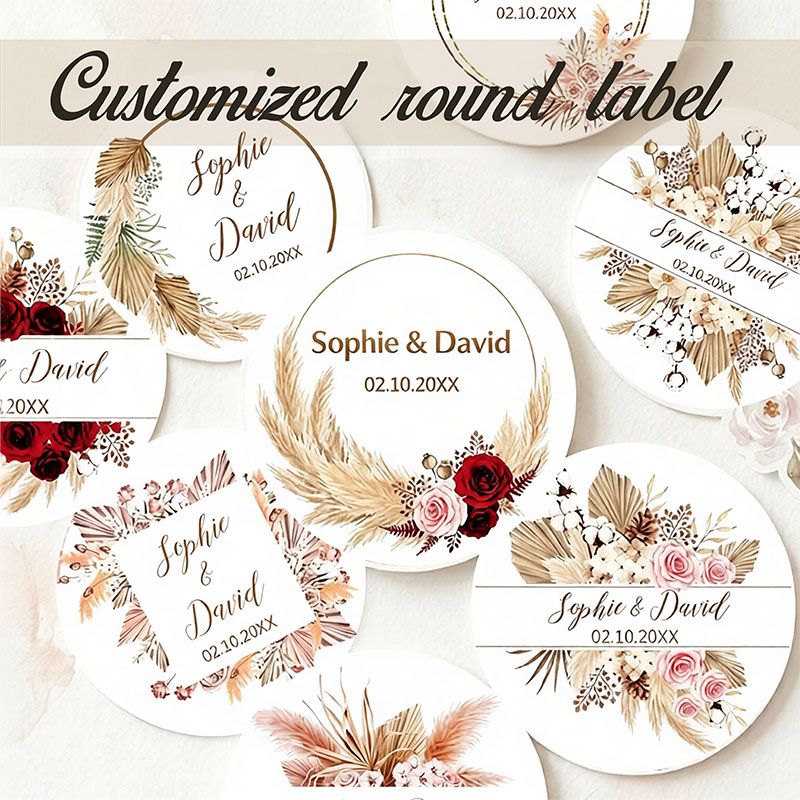 Personalized Name Box - Персонализированные свадебные наклейки в стиле бохо