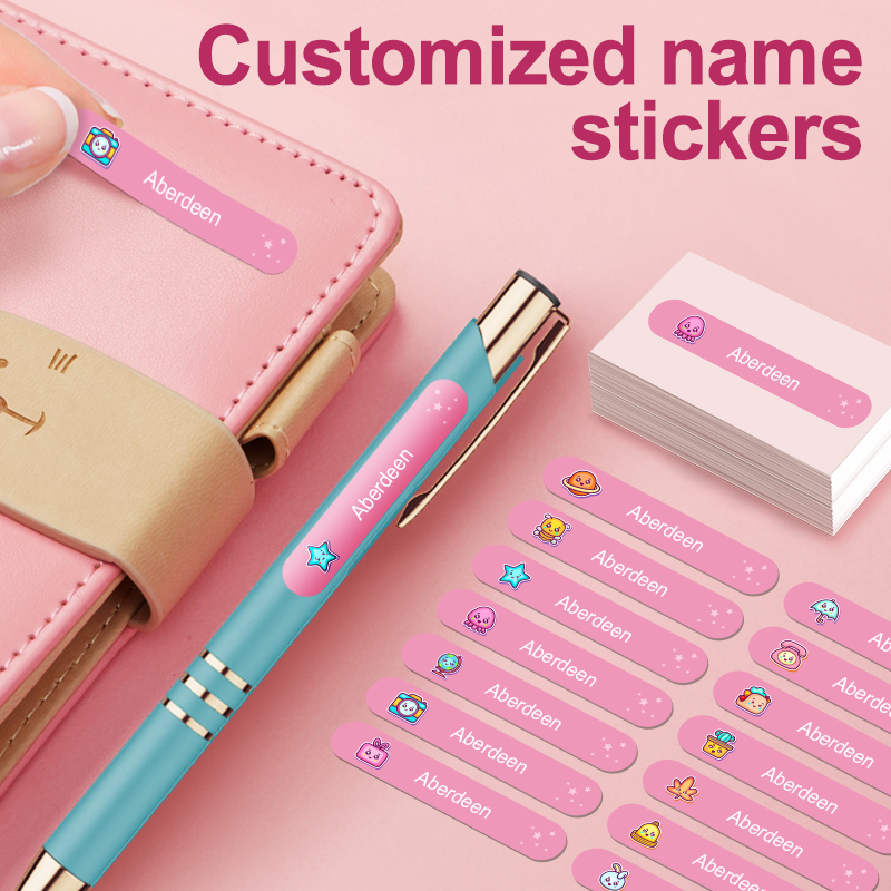 Personalized Name Box - Персонализированные водонепроницаемые наклейки для школьных бутылок