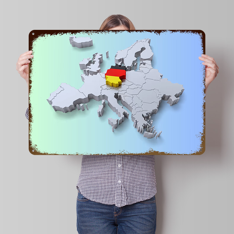 Custom Map Poster - Металлический постер с картой Германии на