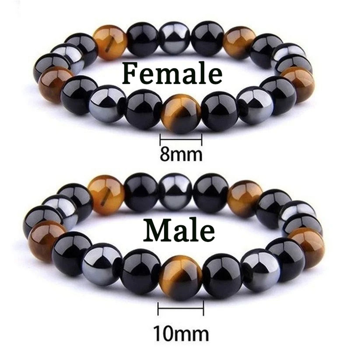 Coordinates Bracelet - Мужские браслеты с магнитным гематитом, тигровым