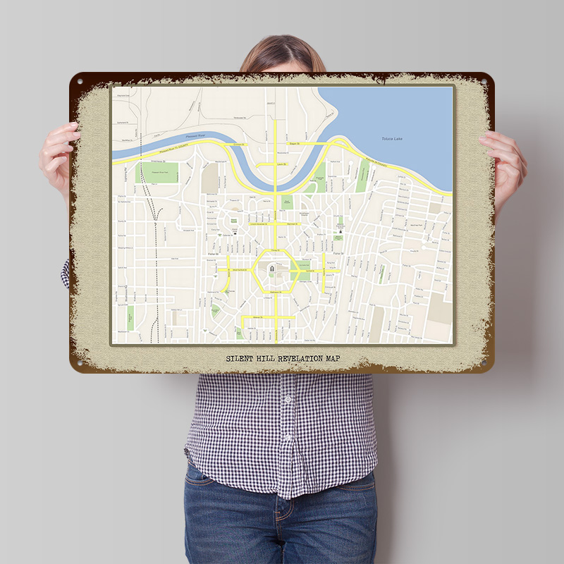 Металлический постер Silent Hi – обзор и цена Custom Map Poster