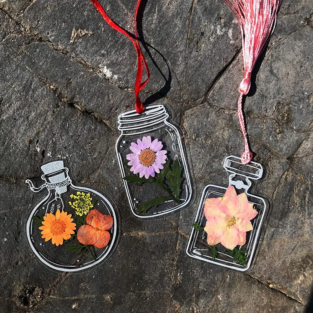 30 шт., прозрачные закладки дл – обзор и цена Dried Flower Bookmark
