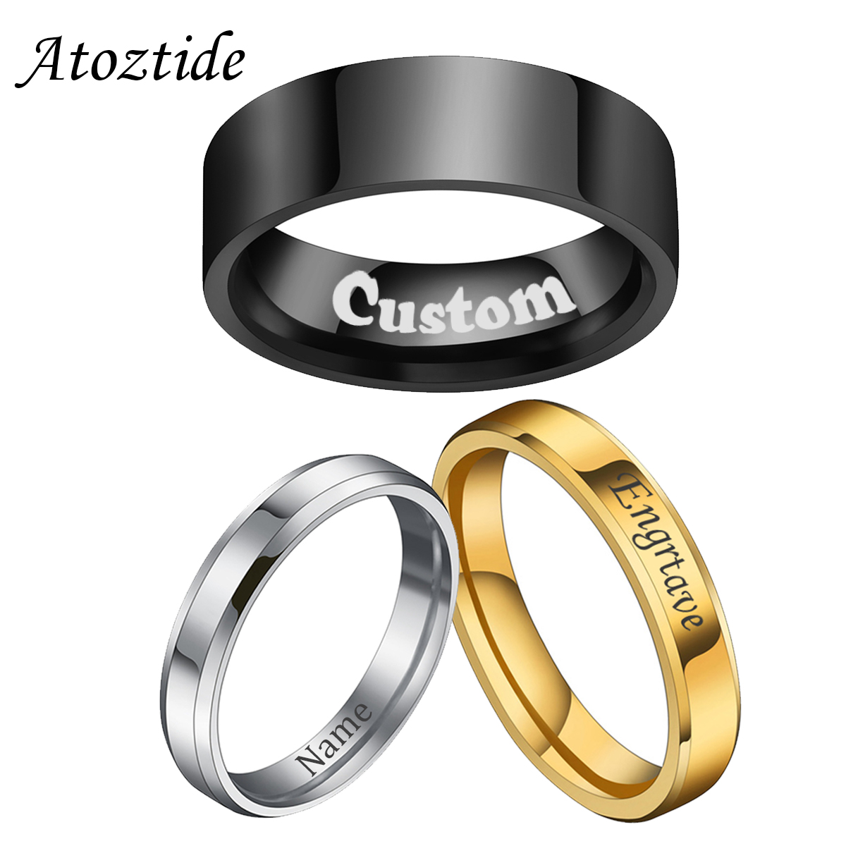 Женские кольца из нержавеющей  – обзор и цена Initial Ring Custom