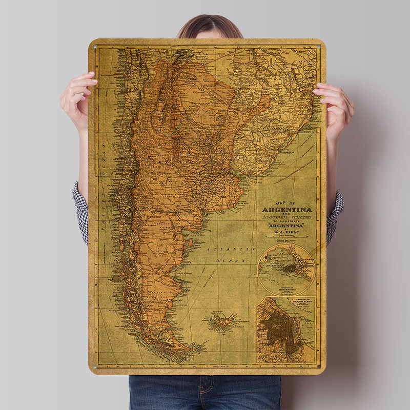 Винтажная карта Аргентины: жес – обзор и цена Custom Map Poster